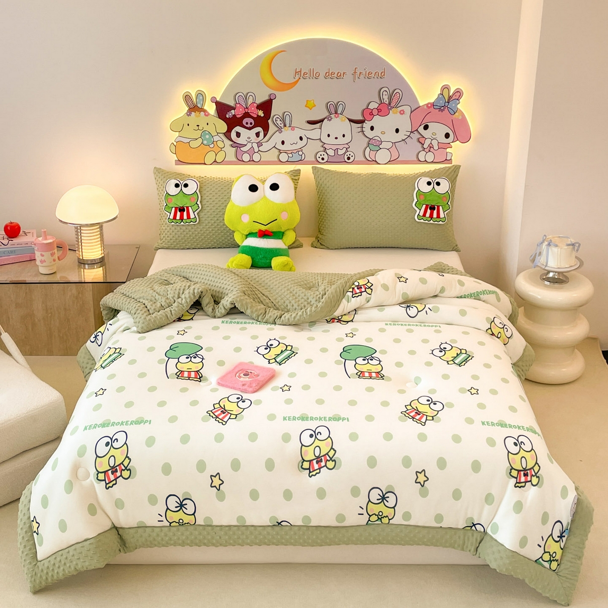 91家纺网 家纺一手货源 找家纺 花满路 2025新款儿童秋冬豆豆被 泡泡大眼蛙