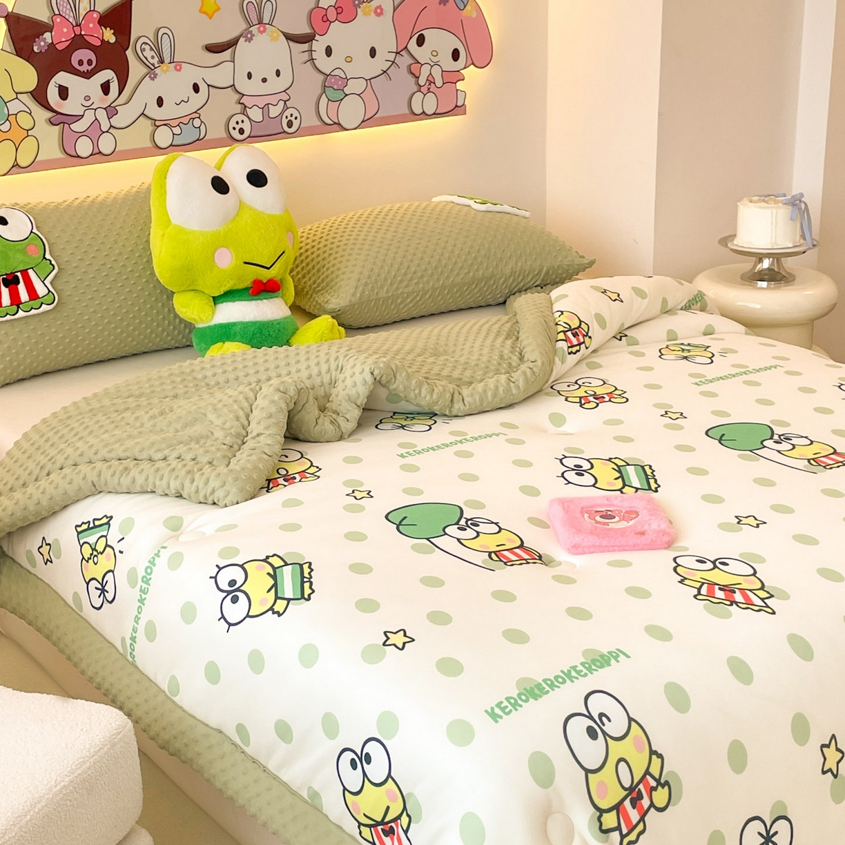 91家纺网 家纺一手货源 找家纺 花满路 2025新款儿童秋冬豆豆被 泡泡大眼蛙