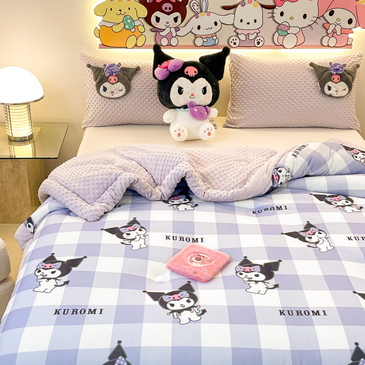 91家纺网 家纺一手货源 找家纺 花满路 2025新款儿童秋冬豆豆被 元气库洛米