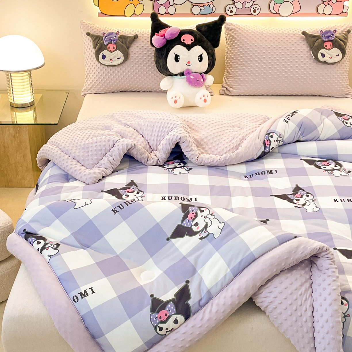 91家纺网 家纺一手货源 找家纺 花满路 2025新款儿童秋冬豆豆被 元气库洛米