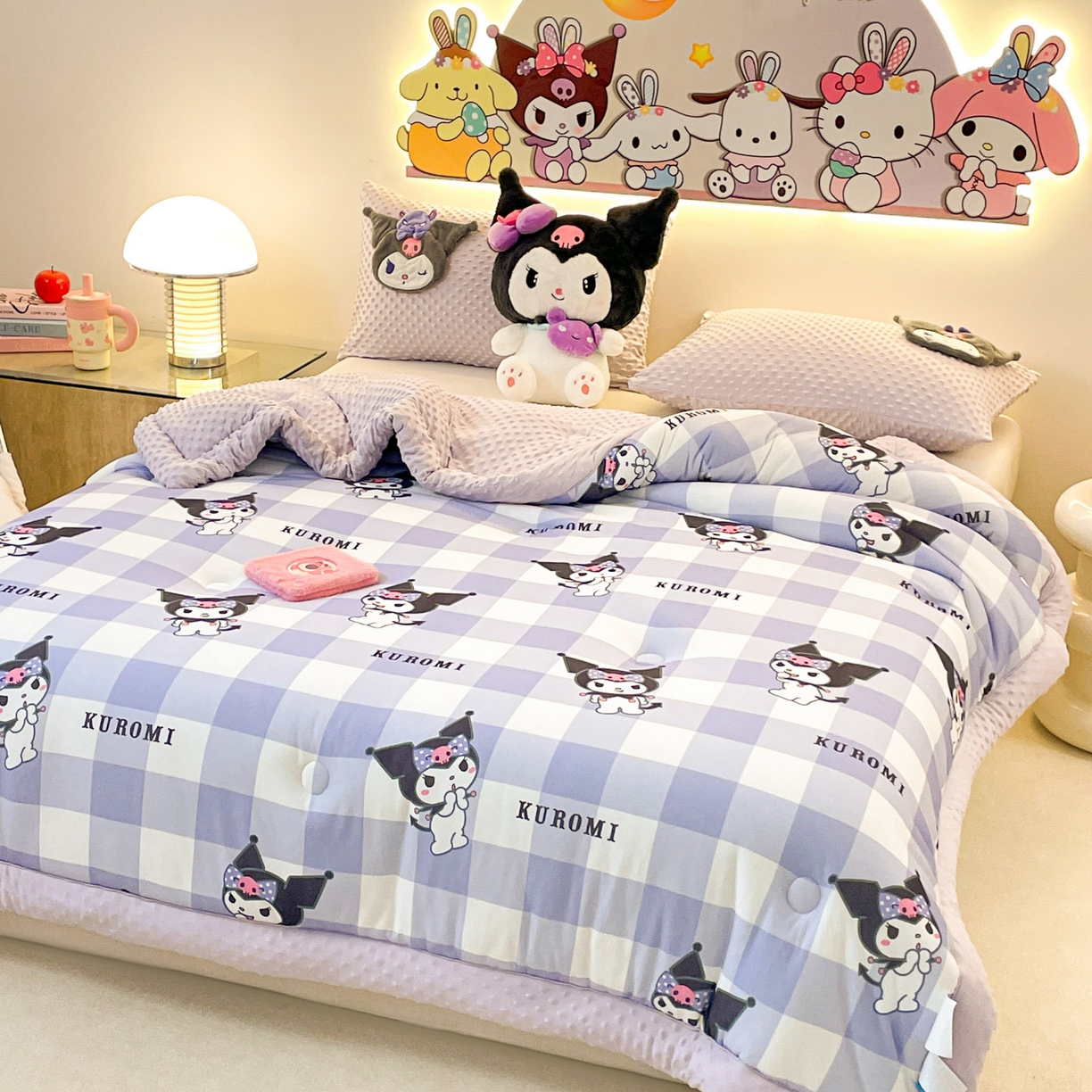 91家纺网 家纺一手货源 找家纺 花满路 2025新款儿童秋冬豆豆被 元气库洛米