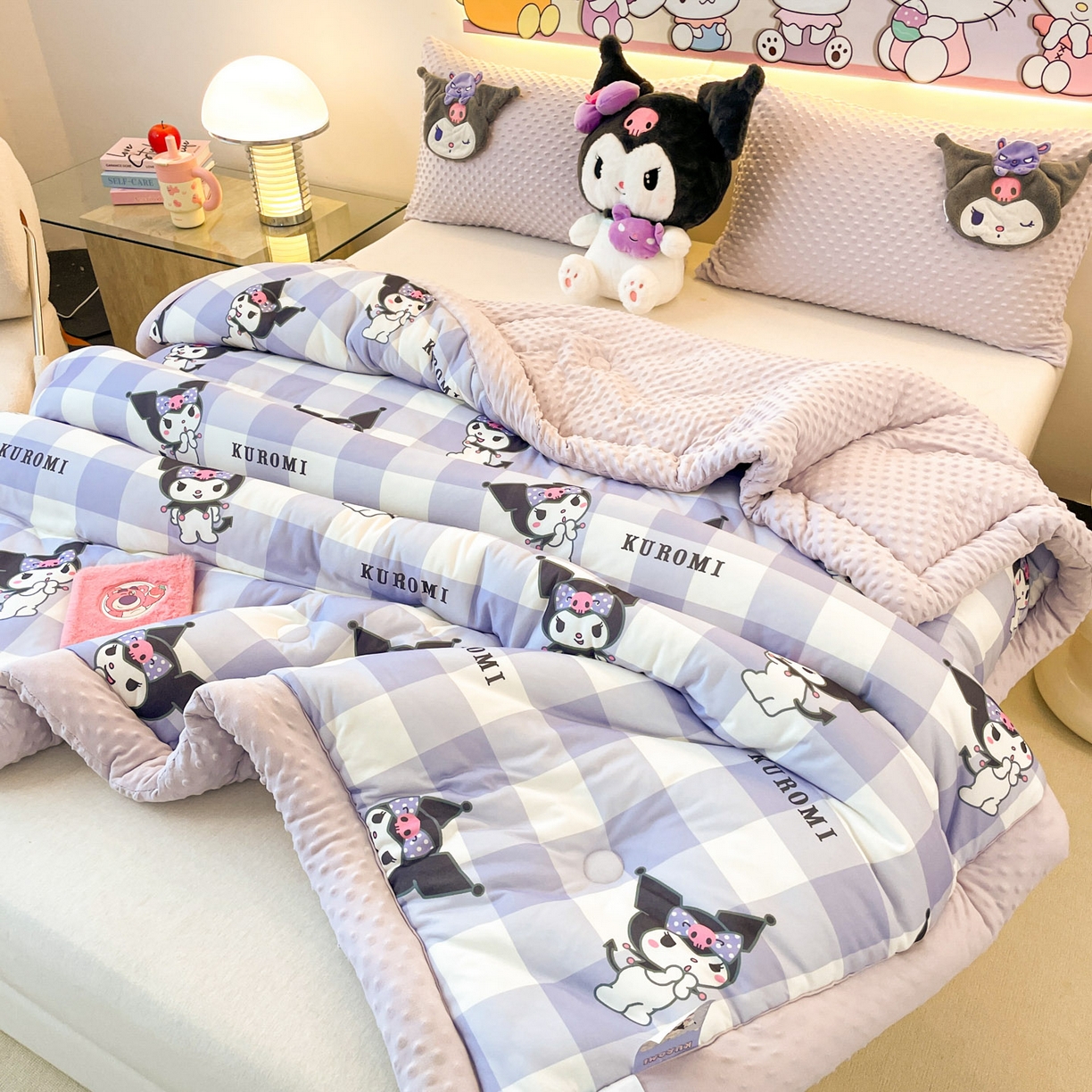 91家纺网 家纺一手货源 找家纺 花满路 2025新款儿童秋冬豆豆被 元气库洛米