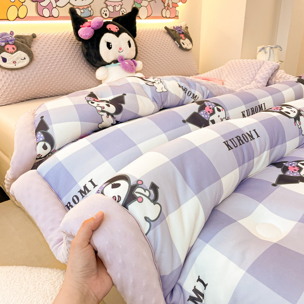 91家纺网 家纺一手货源 找家纺 花满路 2025新款儿童秋冬豆豆被 元气库洛米