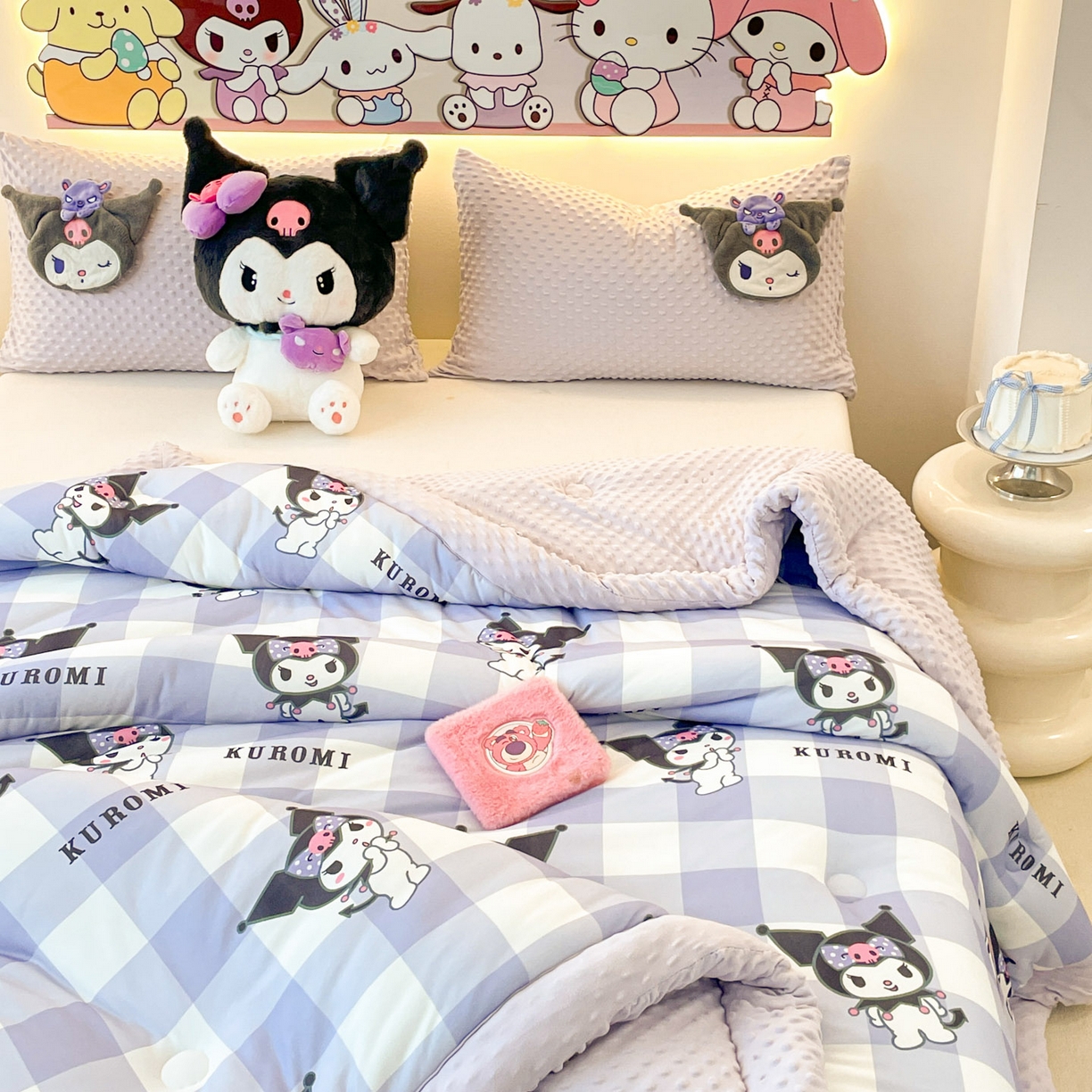 91家纺网 家纺一手货源 找家纺 花满路 2025新款儿童秋冬豆豆被 元气库洛米