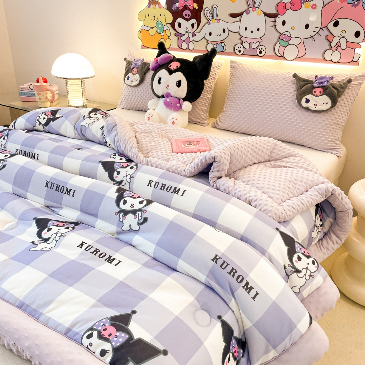 91家纺网 家纺一手货源 找家纺 花满路 2025新款儿童秋冬豆豆被 元气库洛米