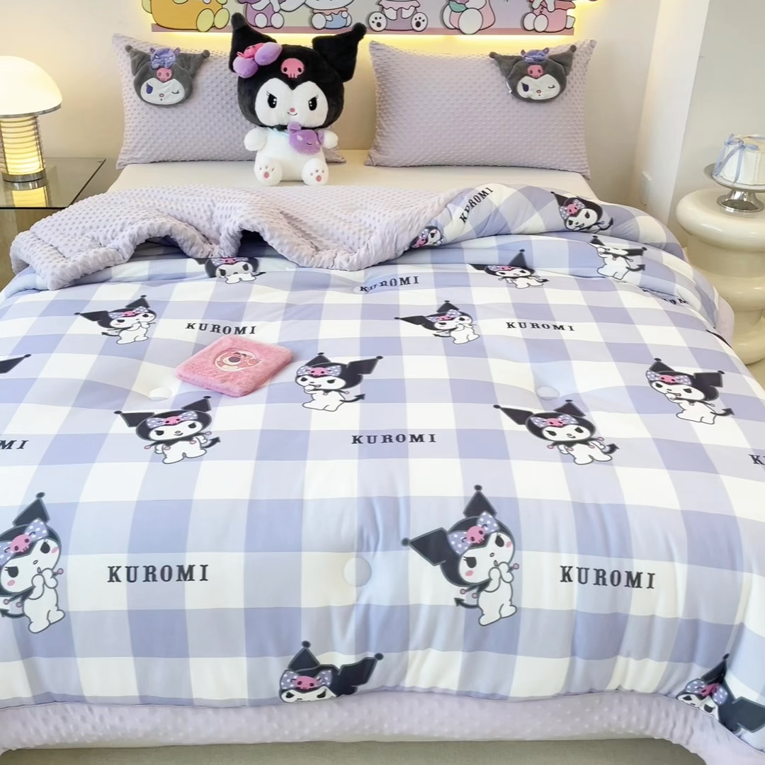 91家纺网 家纺一手货源 找家纺 花满路 2025新款儿童秋冬豆豆被 元气库洛米