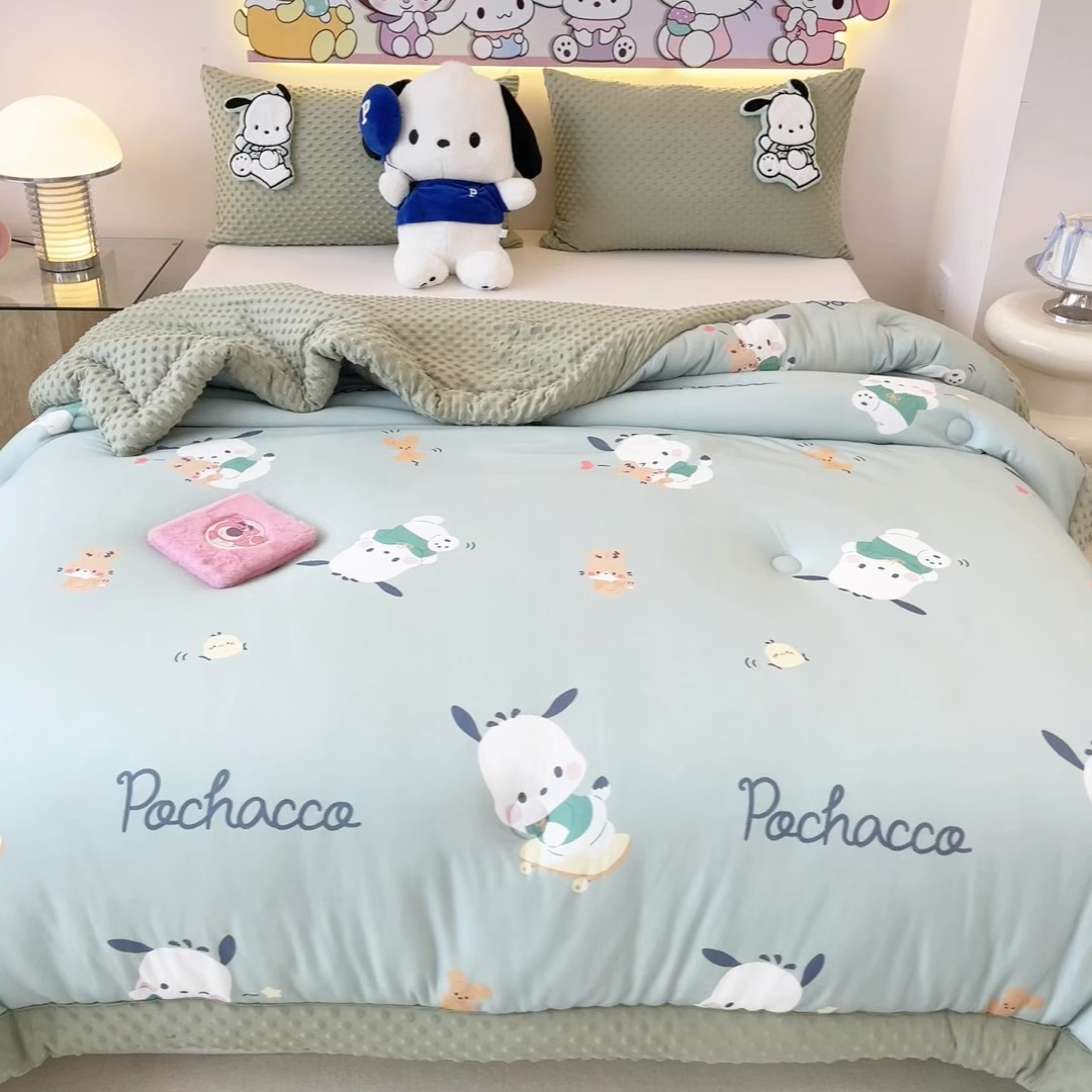 91家纺网 家纺一手货源 找家纺 花满路 2025新款儿童秋冬豆豆被 卡帕狗伙伴