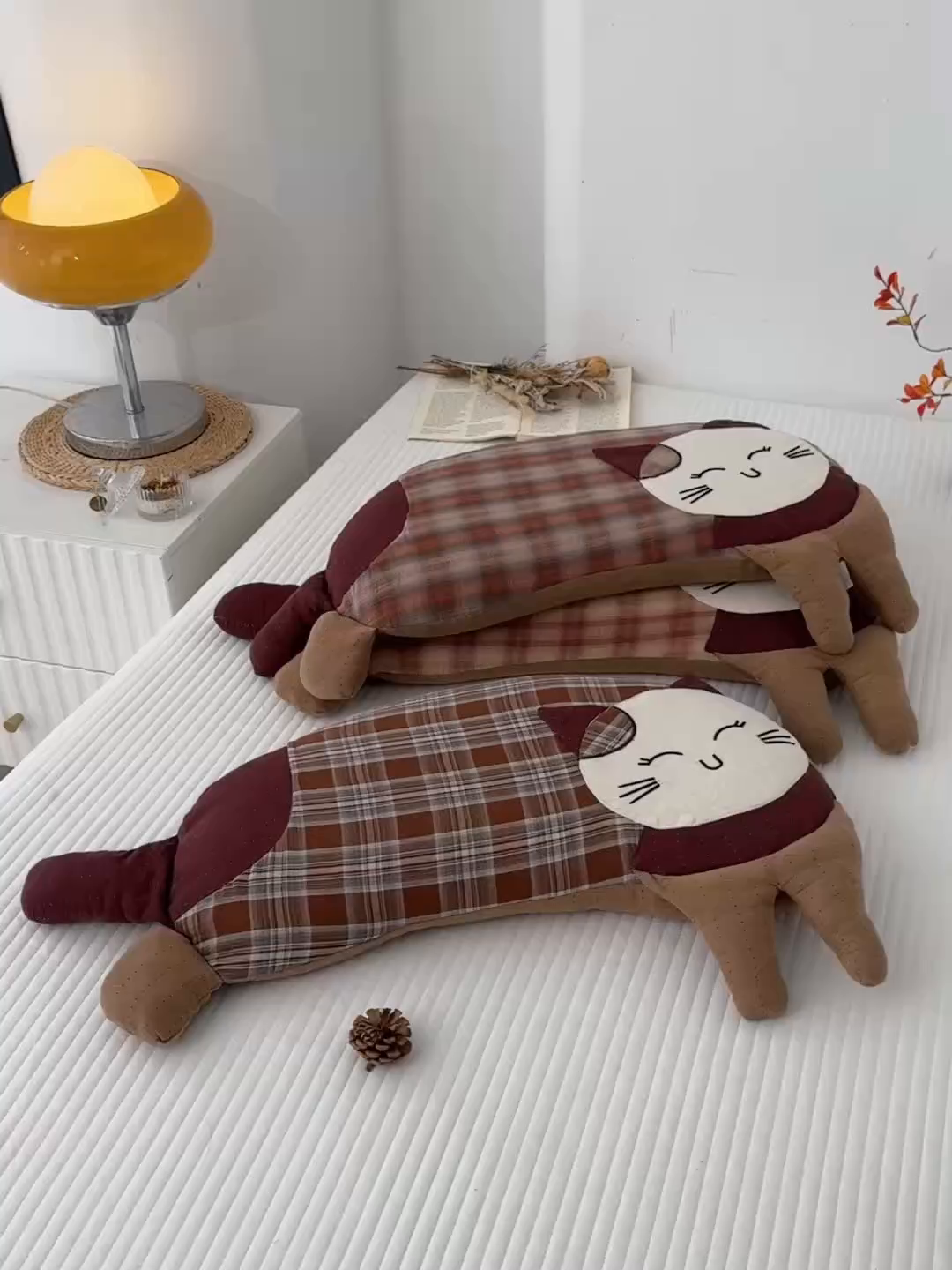 91家纺网 家纺一手货源 找家纺 （总）仁宇枕业 2025新款新品 全棉双层纱格子款象猫猫系列荞麦枕头枕芯