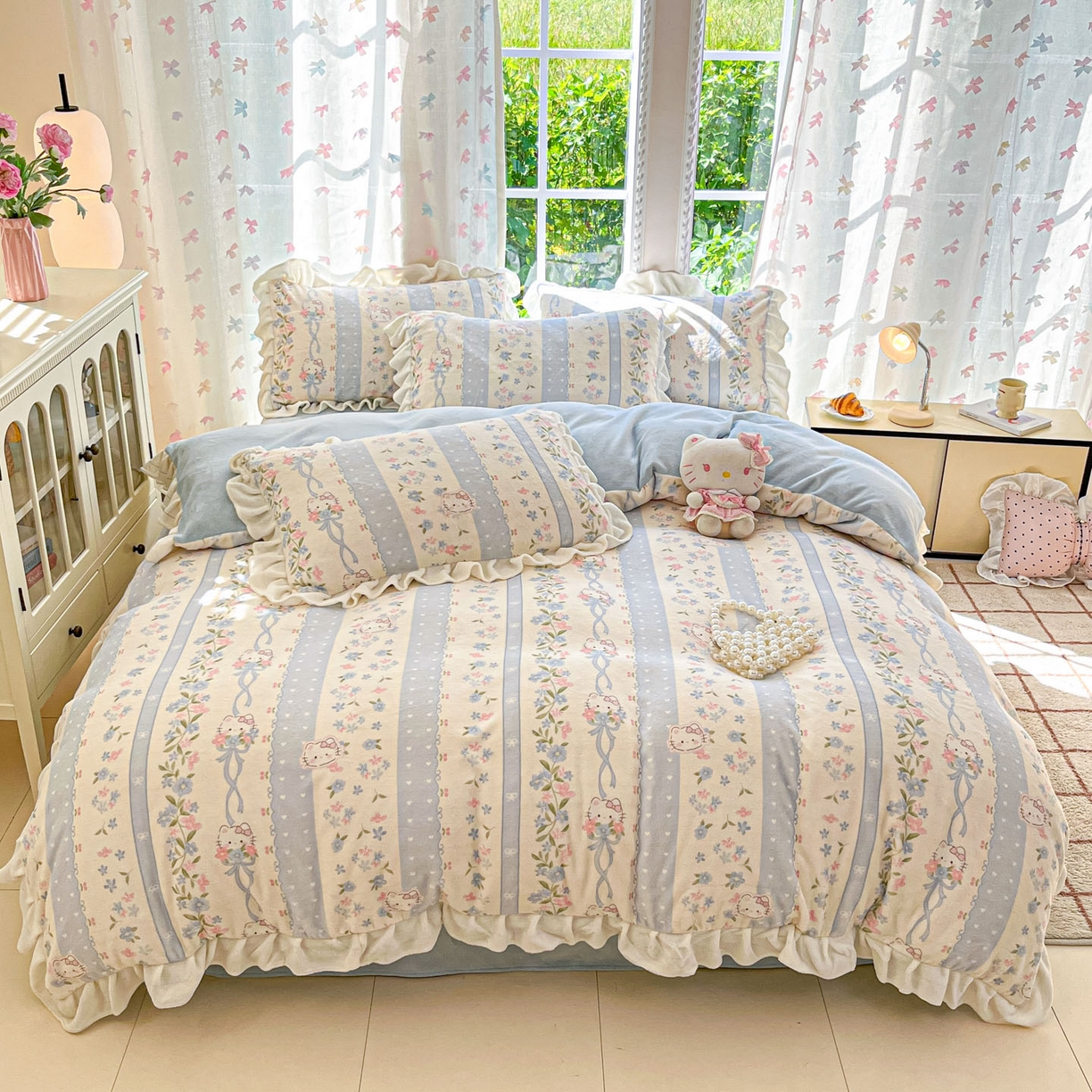 91家纺网 家纺一手货源 找家纺 （总）慕澄家居 2025新款花边款牛奶绒印花四件套