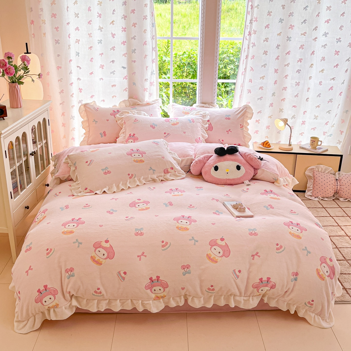 91家纺网 家纺一手货源 找家纺 （总）慕澄家居 2025新款花边款牛奶绒印花四件套