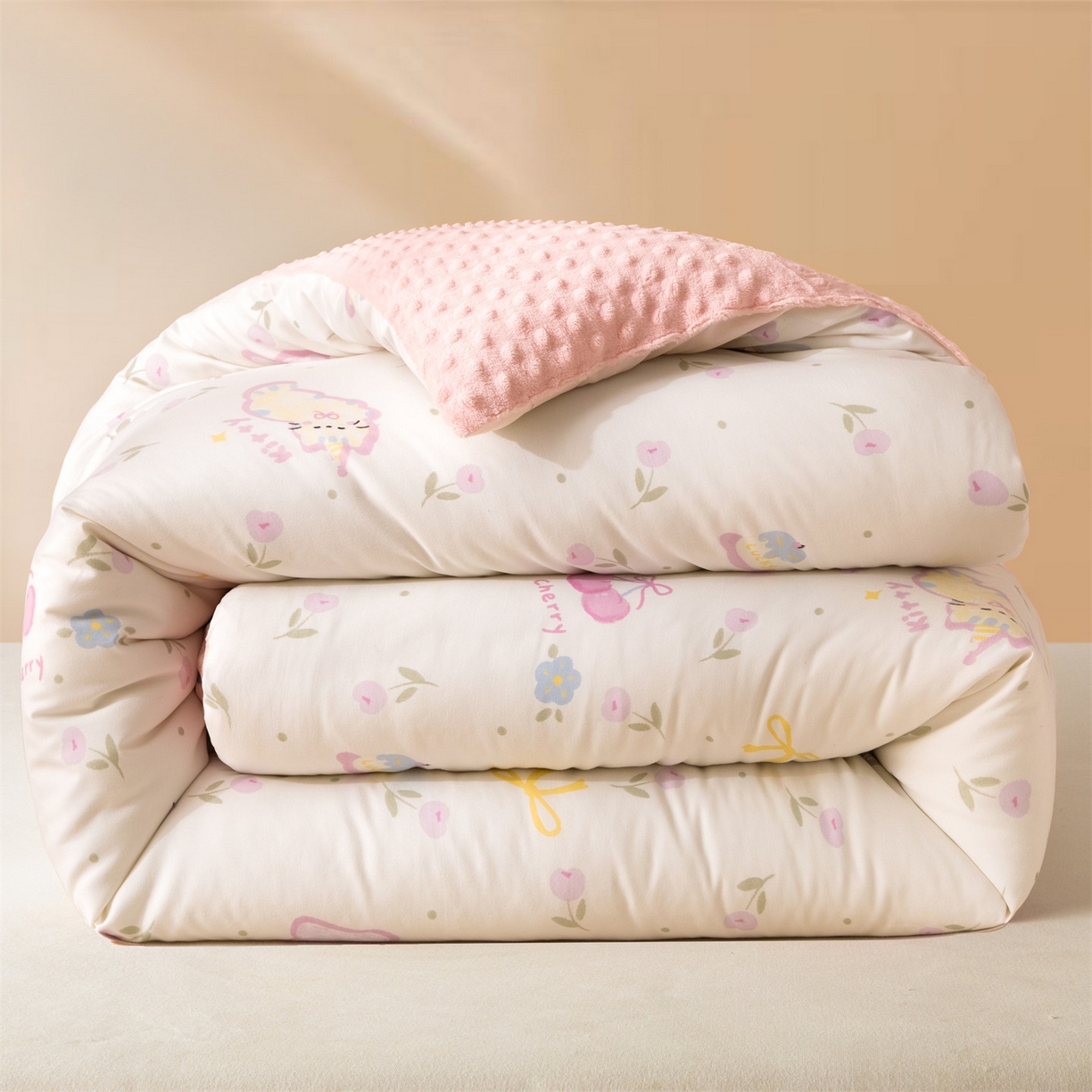 91家纺网 家纺一手货源 找家纺 （总）盛秋家纺 2025新款A类水洗棉水晶绒豆豆被被子被芯