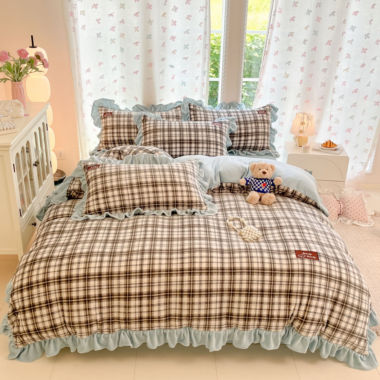 91家纺网 家纺一手货源 找家纺 （总）花满路 2025新款成人牛奶绒四件套