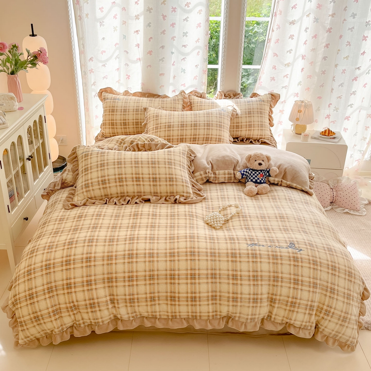 91家纺网 家纺一手货源 找家纺 （总）花满路 2025新款成人牛奶绒四件套