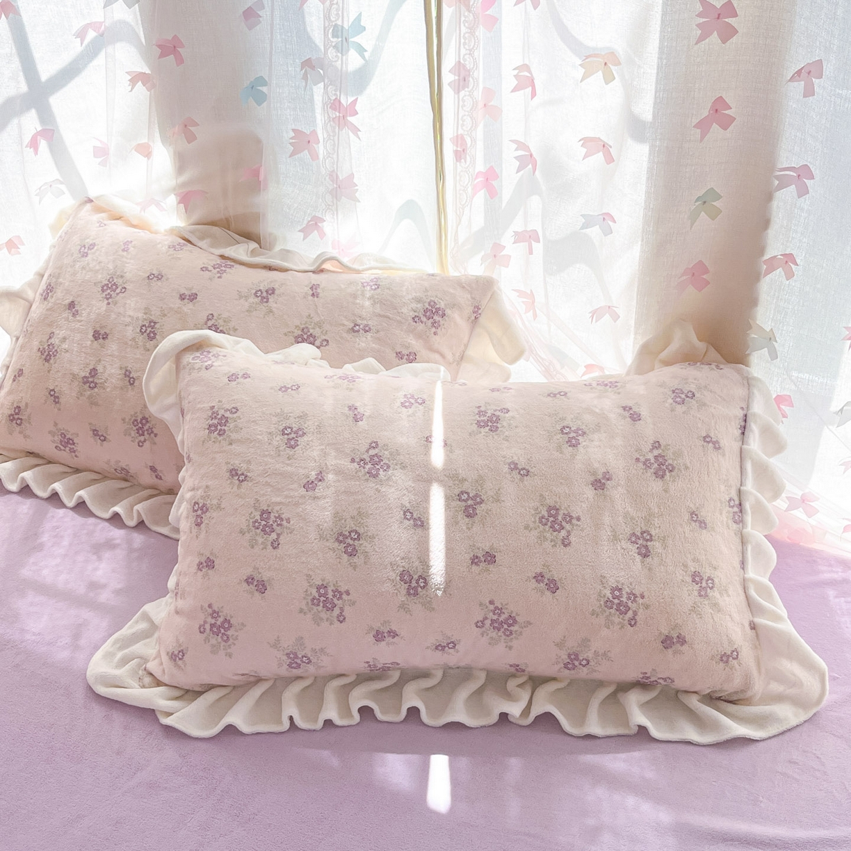 91家纺网 家纺一手货源 找家纺 慕澄家居 2025新款花边款牛奶绒印花四件套 花边款-梦幻花语