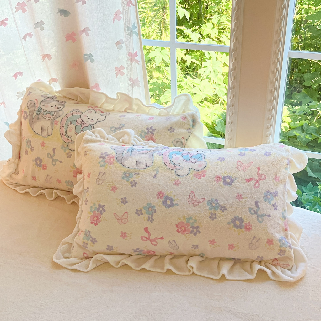 91家纺网 家纺一手货源 找家纺 慕澄家居 2025新款花边款牛奶绒印花四件套 花边款-奶奶可爱