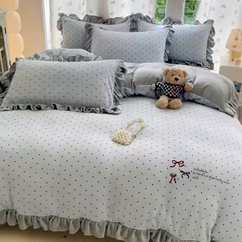 91家纺网 家纺一手货源 找家纺 （总）花满路 2025新款成人牛奶绒四件套