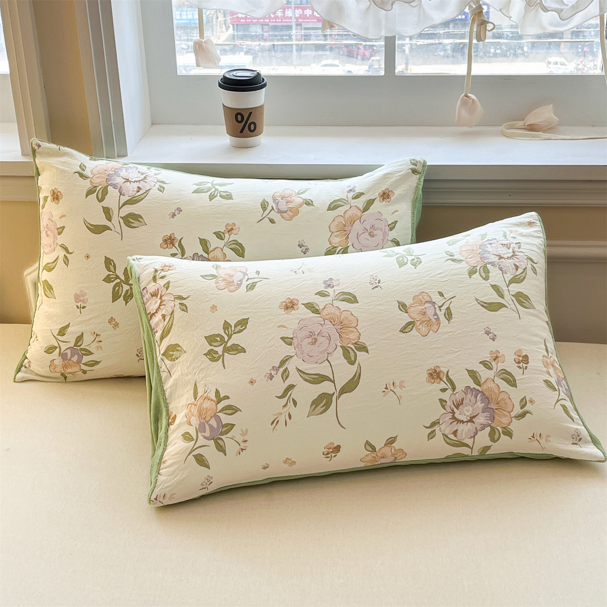 91家纺网 家纺一手货源 找家纺 盛秋家纺 2025新款A类水洗棉水晶绒豆豆被被子被芯 铃兰+橄榄绿