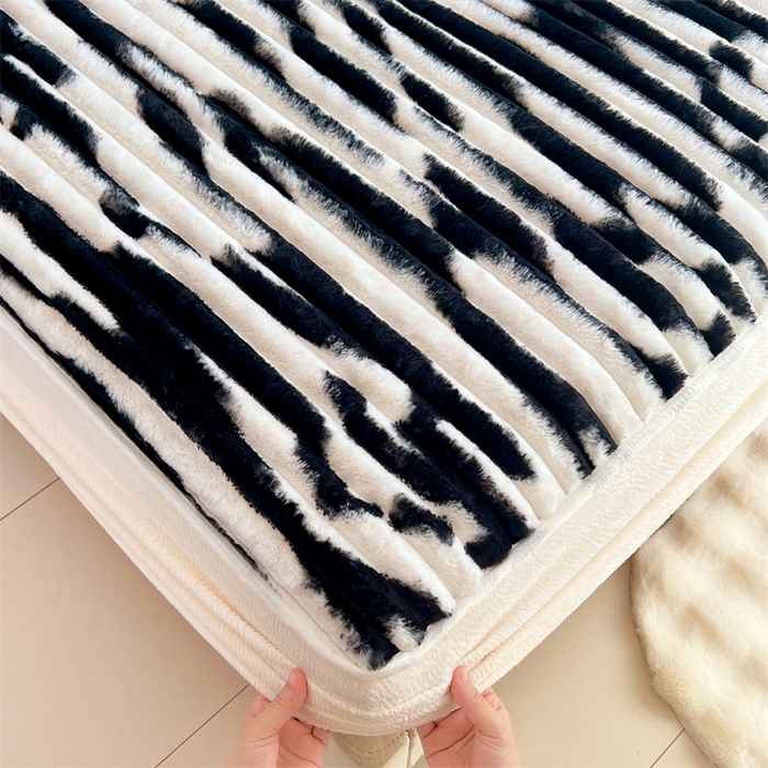 91家纺网 家纺一手货源 找家纺 （总）梦舒羽 2025新款兔毛绒床笠床垫法兰绒保护套牛奶绒席梦思法莱绒床垫套-抽条