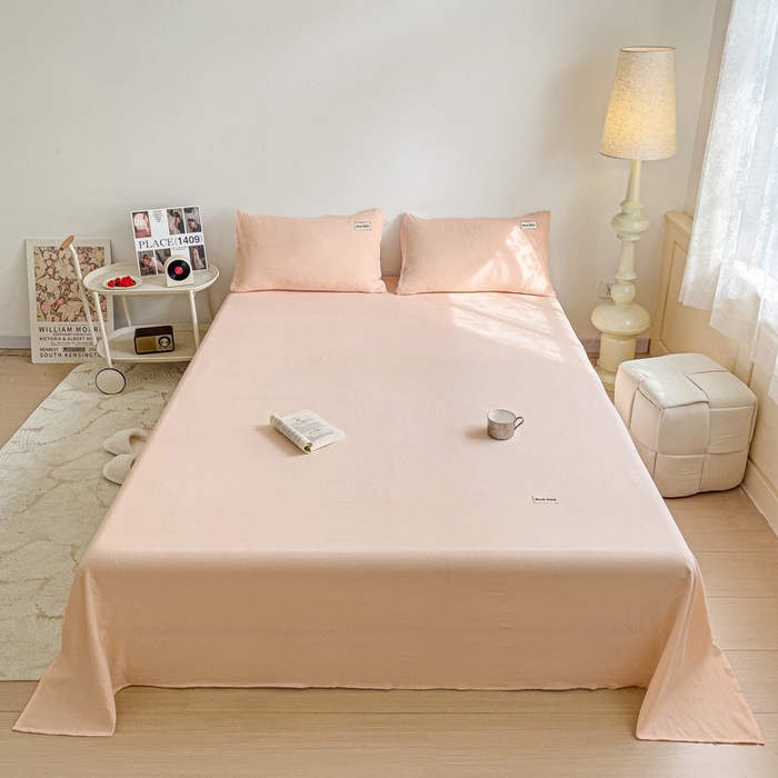 91家纺网 家纺一手货源 找家纺 （总）澜妃 2025新款云感提花双层纱单床单 