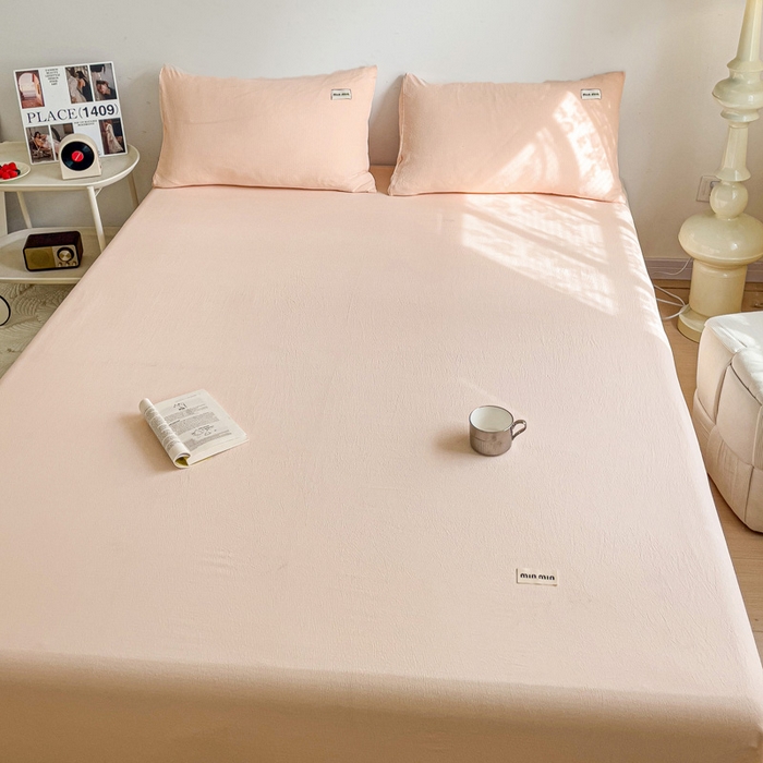 91家纺网 家纺一手货源 找家纺 （总）澜妃 2025新款云感提花双层纱单床单 