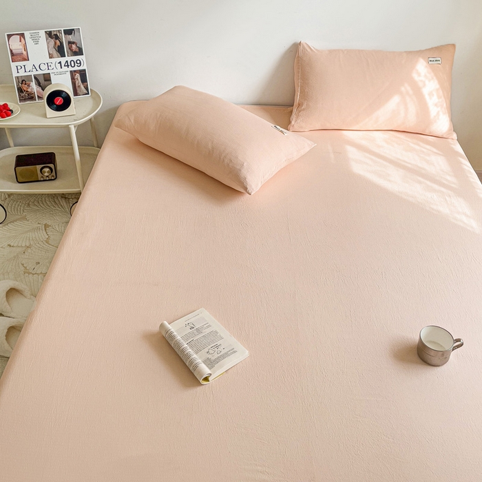 91家纺网 家纺一手货源 找家纺 （总）澜妃 2025新款云感提花双层纱单床单 