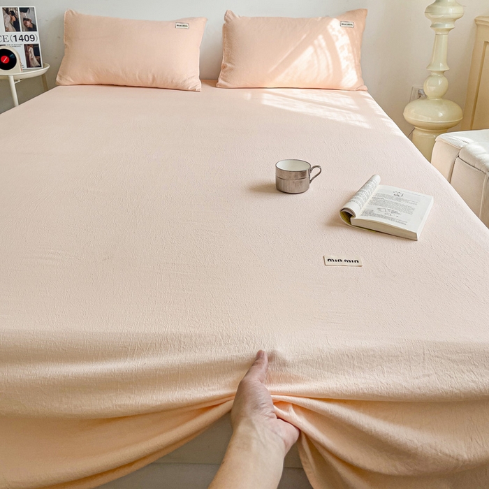 91家纺网 家纺一手货源 找家纺 （总）澜妃 2025新款云感提花双层纱单床单 