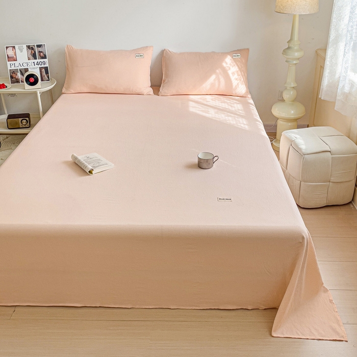 91家纺网 家纺一手货源 找家纺 澜妃 2025新款云感提花双层纱单床单  瓷玉泡泡