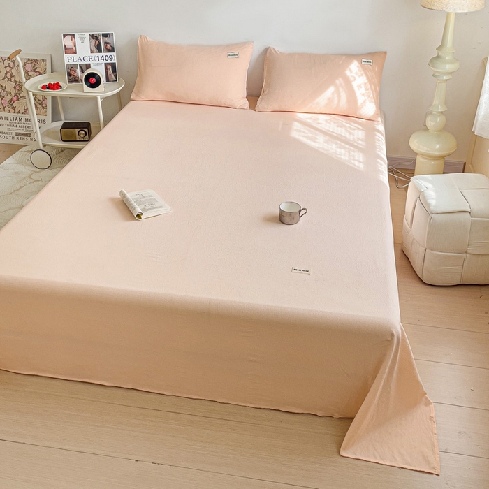 91家纺网 家纺一手货源 找家纺 澜妃 2025新款云感提花双层纱单床单  瓷玉泡泡