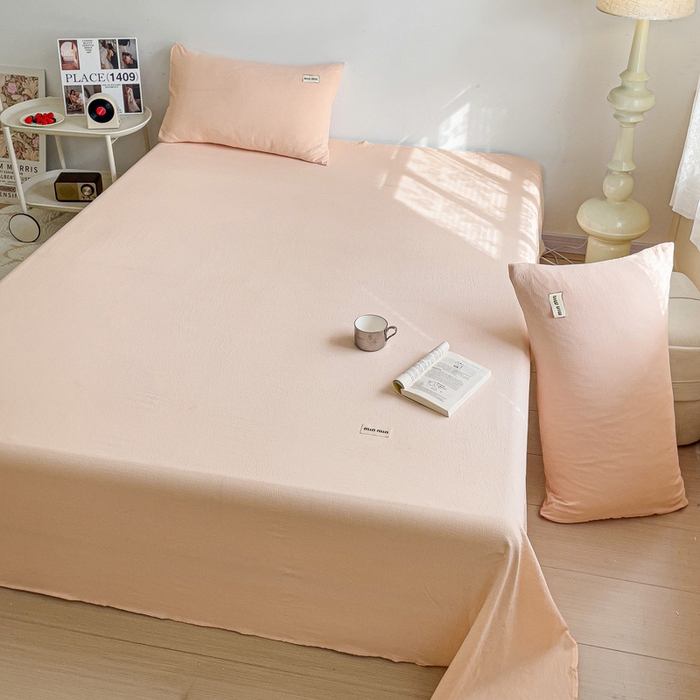 91家纺网 家纺一手货源 找家纺 澜妃 2025新款云感提花双层纱单床单  瓷玉泡泡