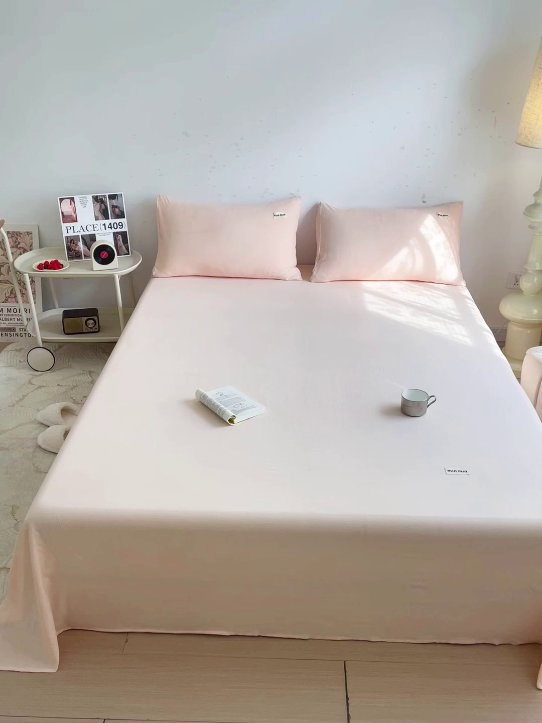 91家纺网 家纺一手货源 找家纺 澜妃 2025新款云感提花双层纱单床单  瓷玉泡泡