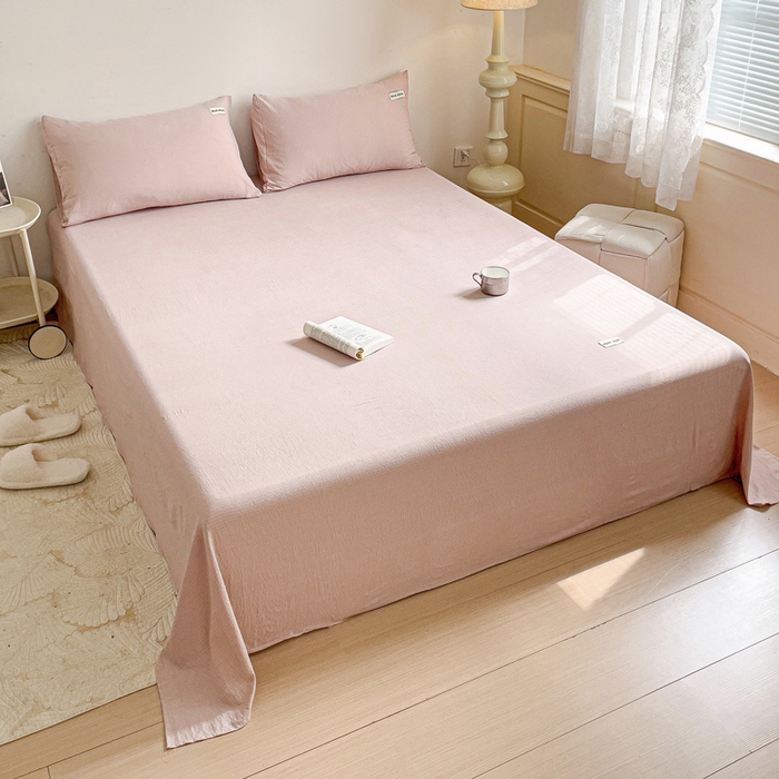 91家纺网 家纺一手货源 找家纺 澜妃 2025新款云感提花双层纱单床单  红灰泡泡