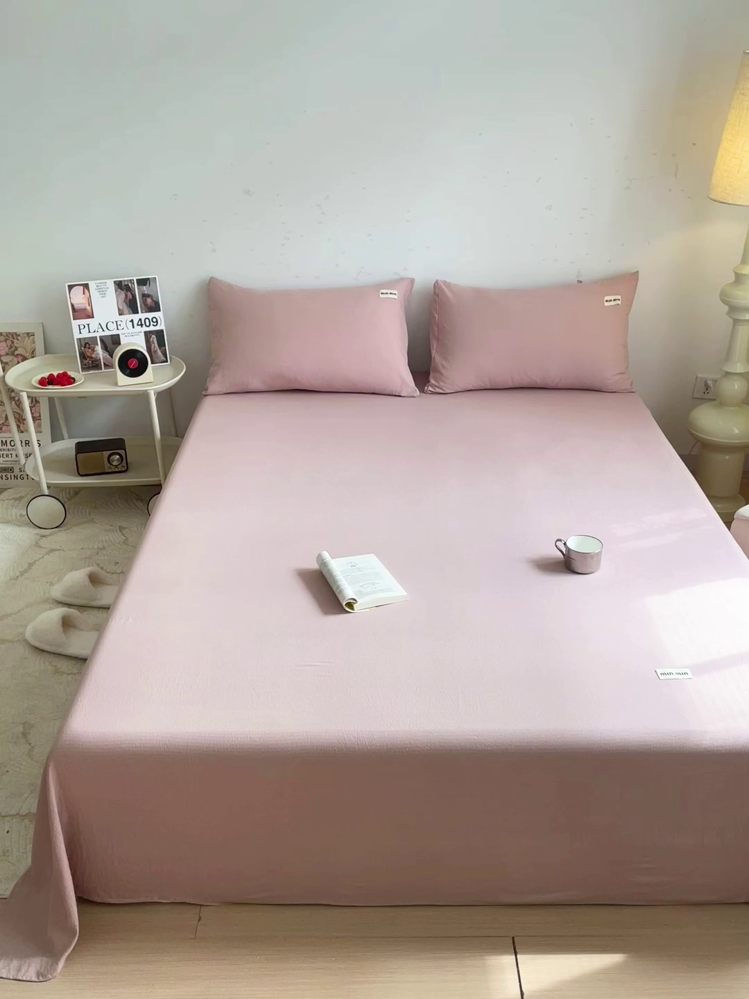 91家纺网 家纺一手货源 找家纺 澜妃 2025新款云感提花双层纱单床单  红灰泡泡