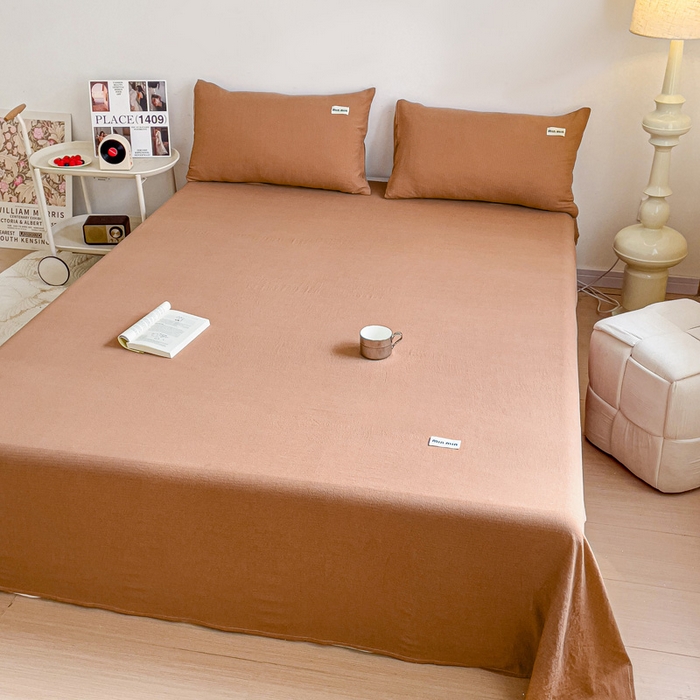 91家纺网 家纺一手货源 找家纺 澜妃 2025新款云感提花双层纱单床单  红棕泡泡