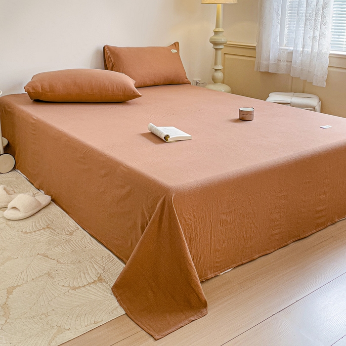 91家纺网 家纺一手货源 找家纺 澜妃 2025新款云感提花双层纱单床单  红棕泡泡