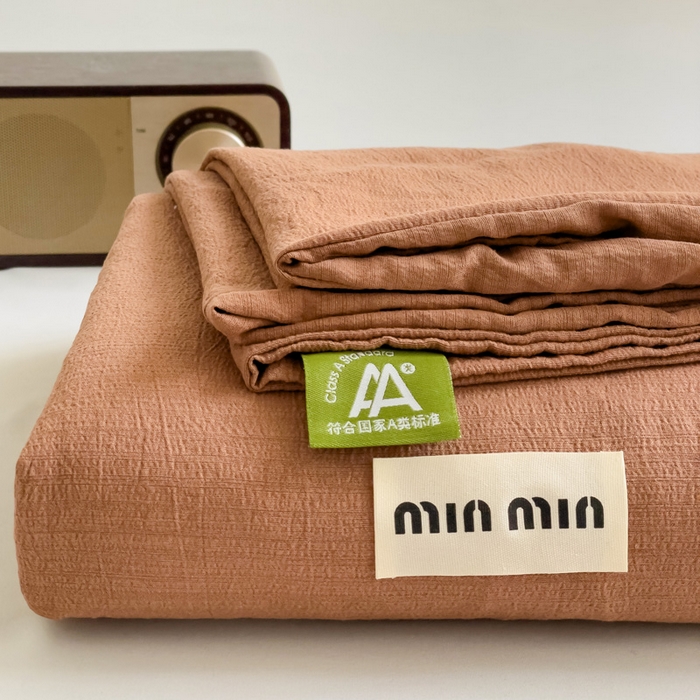 91家纺网 家纺一手货源 找家纺 澜妃 2025新款云感提花双层纱单床单  红棕泡泡