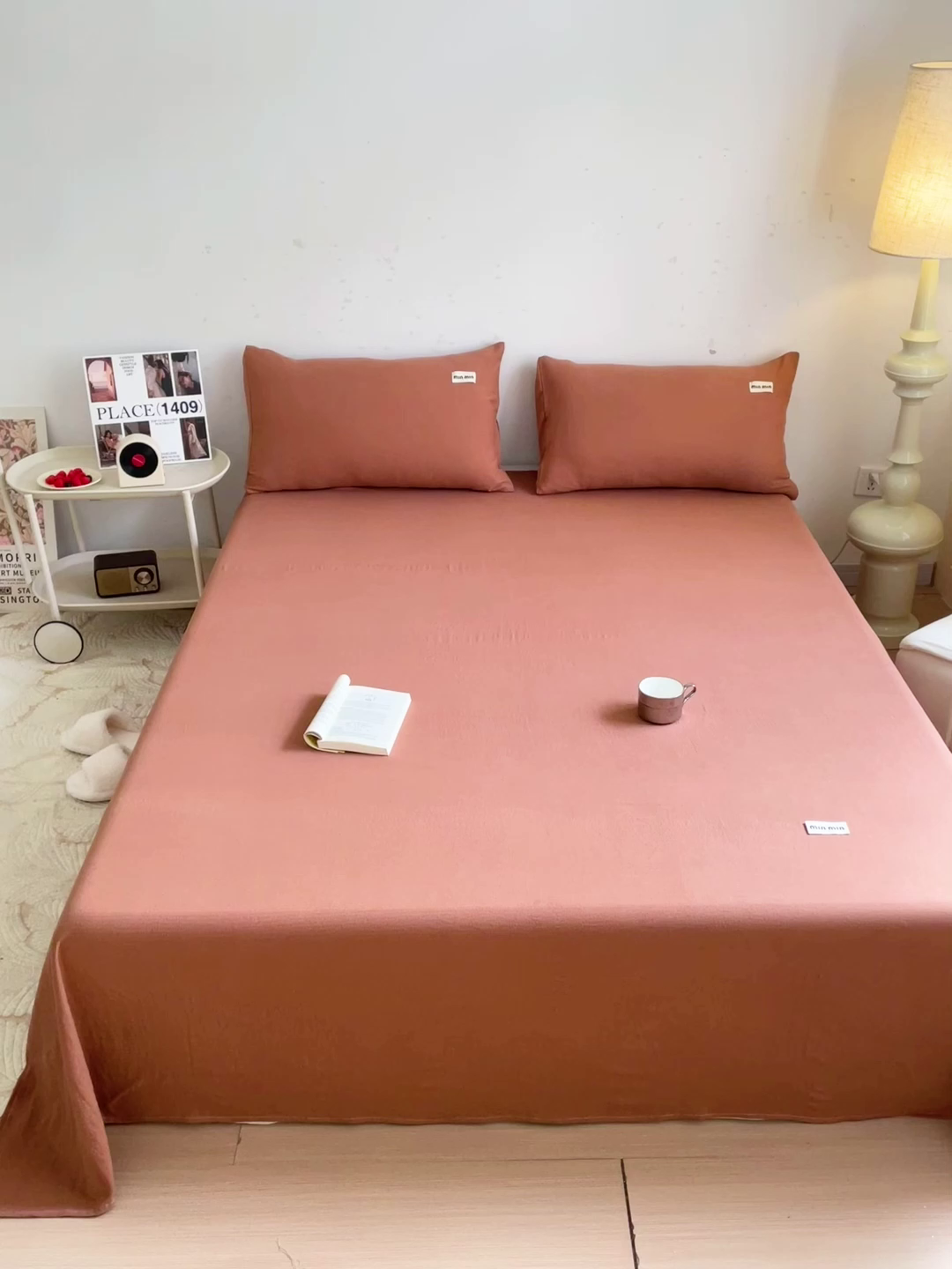 91家纺网 家纺一手货源 找家纺 澜妃 2025新款云感提花双层纱单床单  红棕泡泡