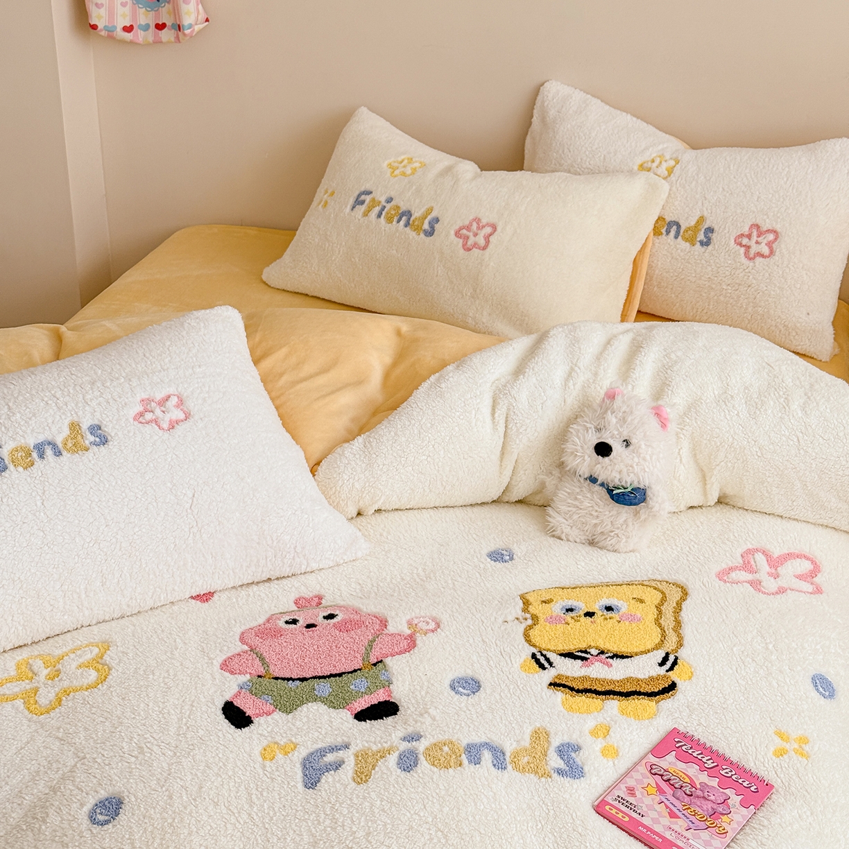 91家纺网 家纺一手货源 找家纺 典曼家纺 2025新款A类羊羔绒刺绣四件套系列 好伙伴