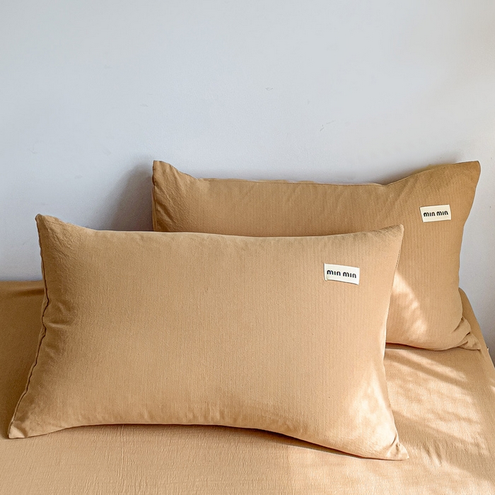 91家纺网 家纺一手货源 找家纺 澜妃 2025新款云感提花双层纱单床单  黄驼泡泡