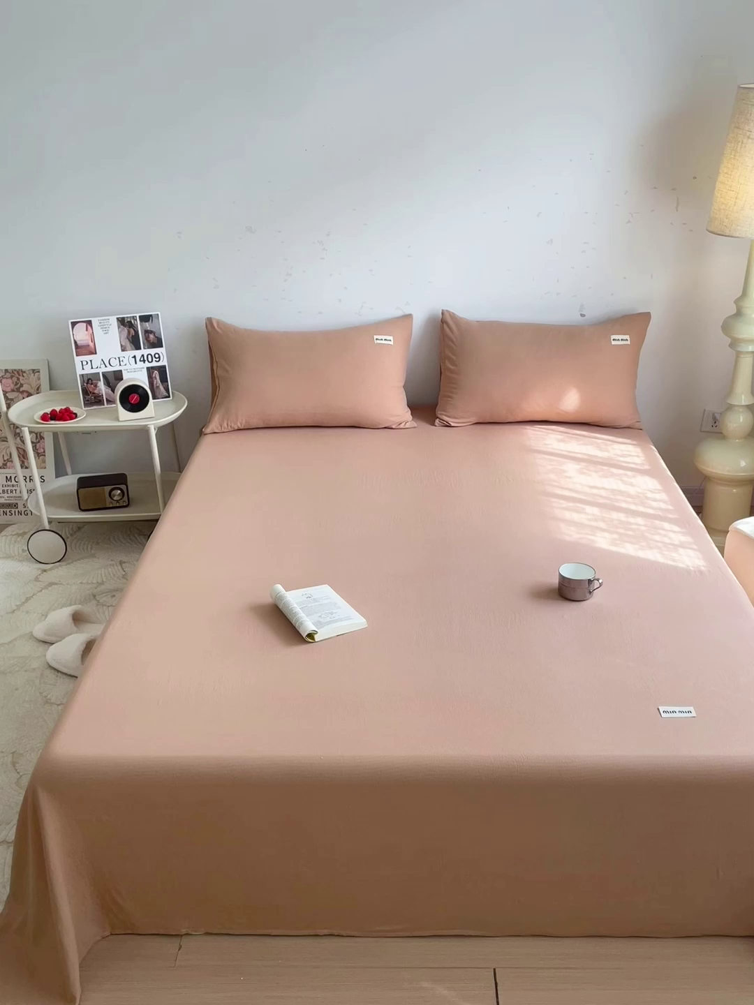 91家纺网 家纺一手货源 找家纺 澜妃 2025新款云感提花双层纱单床单  黄驼泡泡