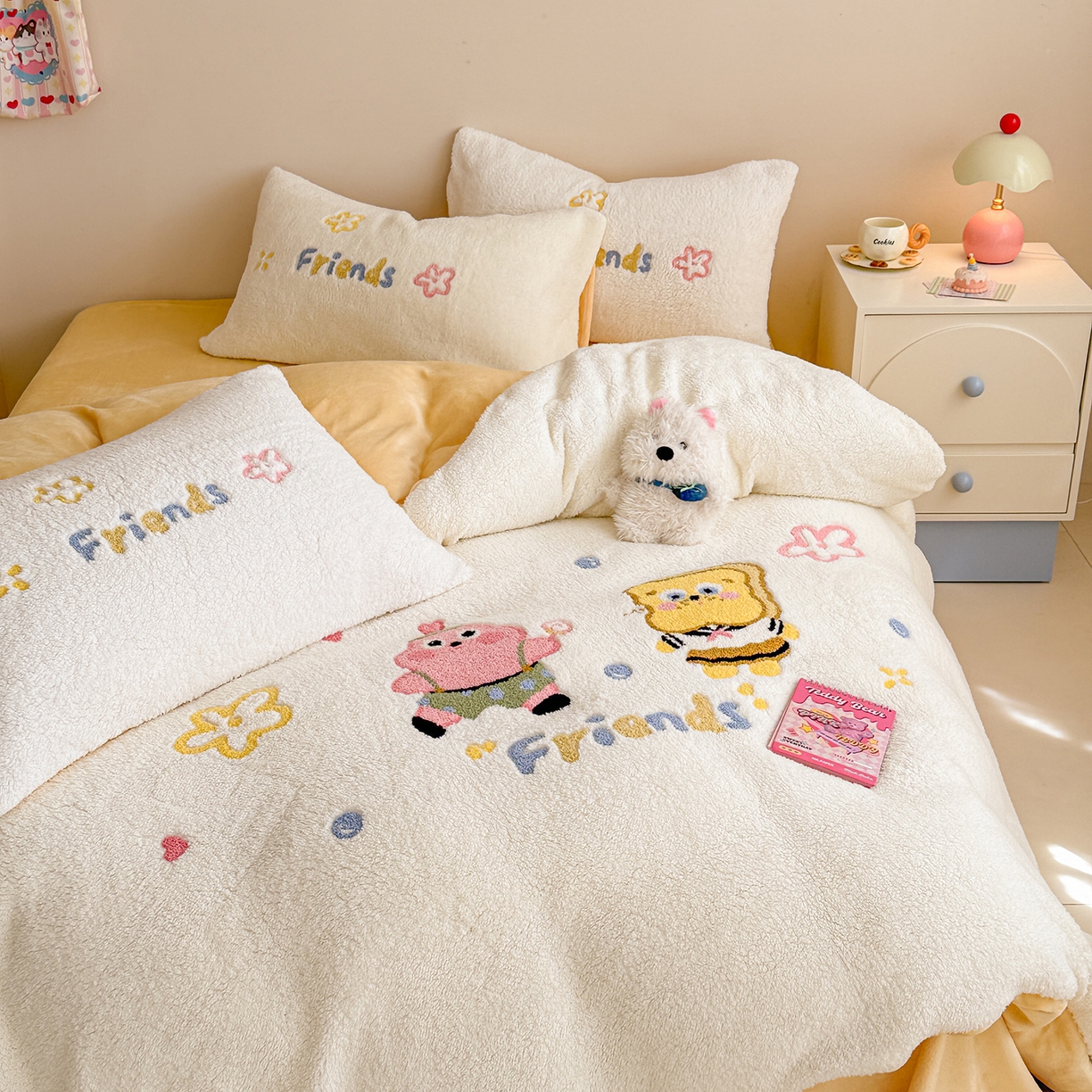 91家纺网 家纺一手货源 找家纺 （总）典曼家纺 2025新款A类羊羔绒刺绣四件套系列