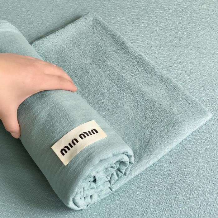 91家纺网 家纺一手货源 找家纺 澜妃 2025新款云感提花双层纱单床单  青绿泡泡