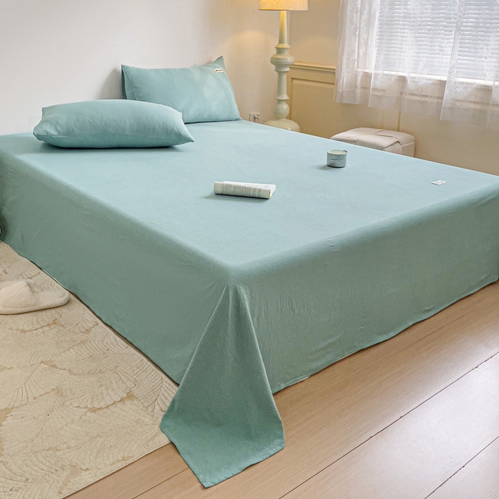 91家纺网 家纺一手货源 找家纺 澜妃 2025新款云感提花双层纱单床单  青绿泡泡