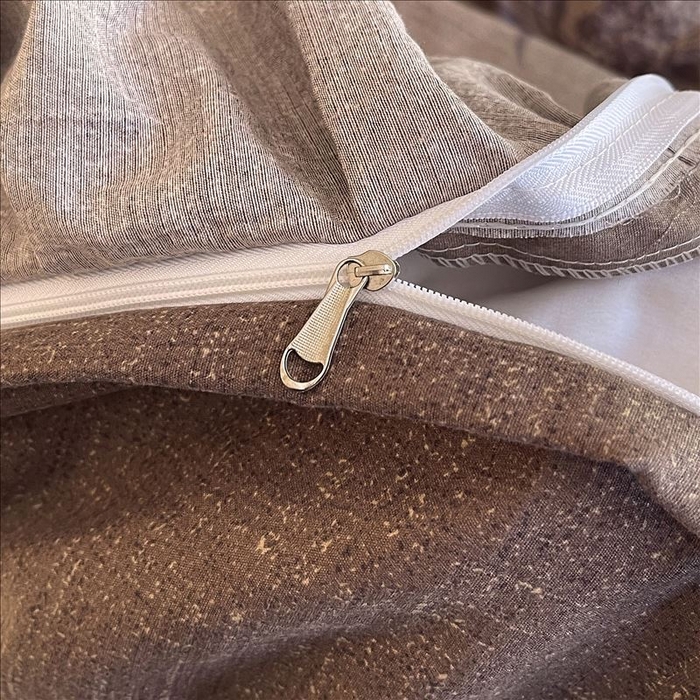 91家纺网 家纺一手货源 找家纺 丝芙妮家居（原乐视家纺） 2025新款A类原麻复合印花花边四件套 风野涧