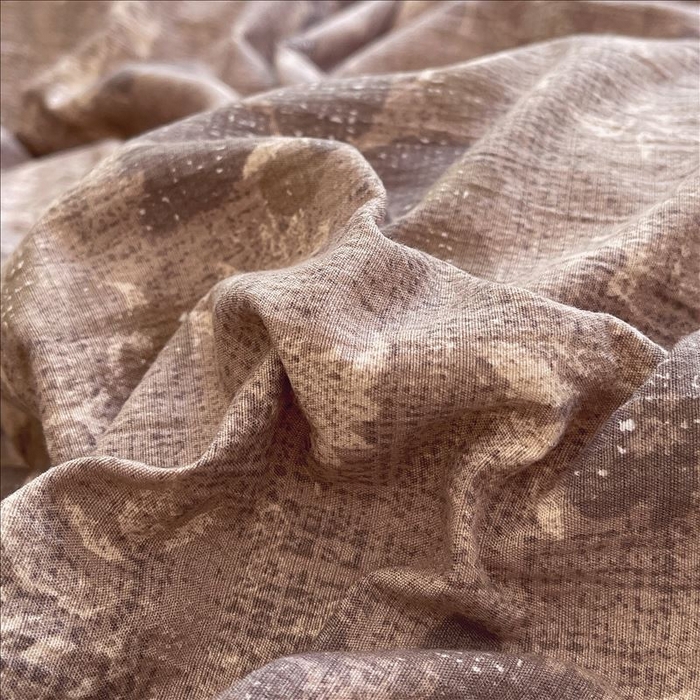 91家纺网 家纺一手货源 找家纺 丝芙妮家居（原乐视家纺） 2025新款A类原麻复合印花花边四件套 陌清香