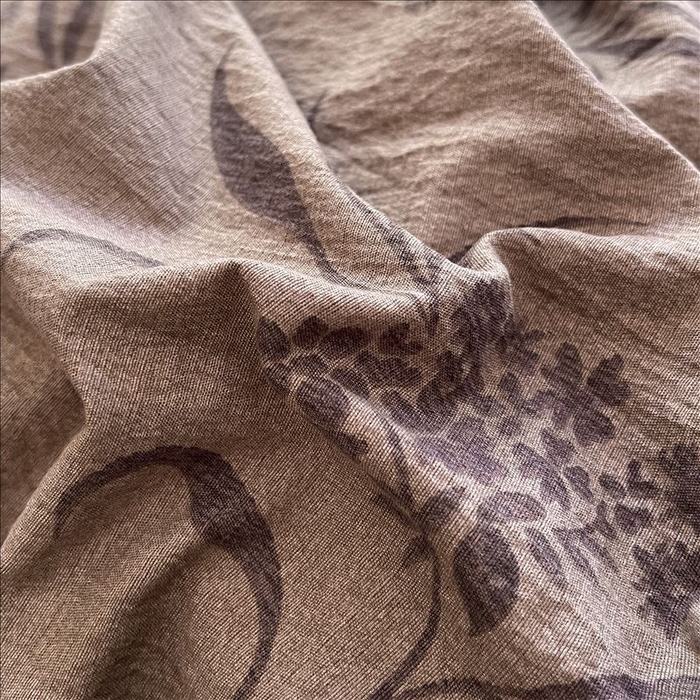 91家纺网 家纺一手货源 找家纺 丝芙妮家居（原乐视家纺） 2025新款A类原麻复合印花花边四件套 风野涧