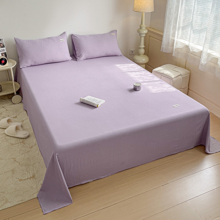 91家纺网 家纺一手货源 找家纺 澜妃 2025新款云感提花双层纱单床单  青紫泡泡