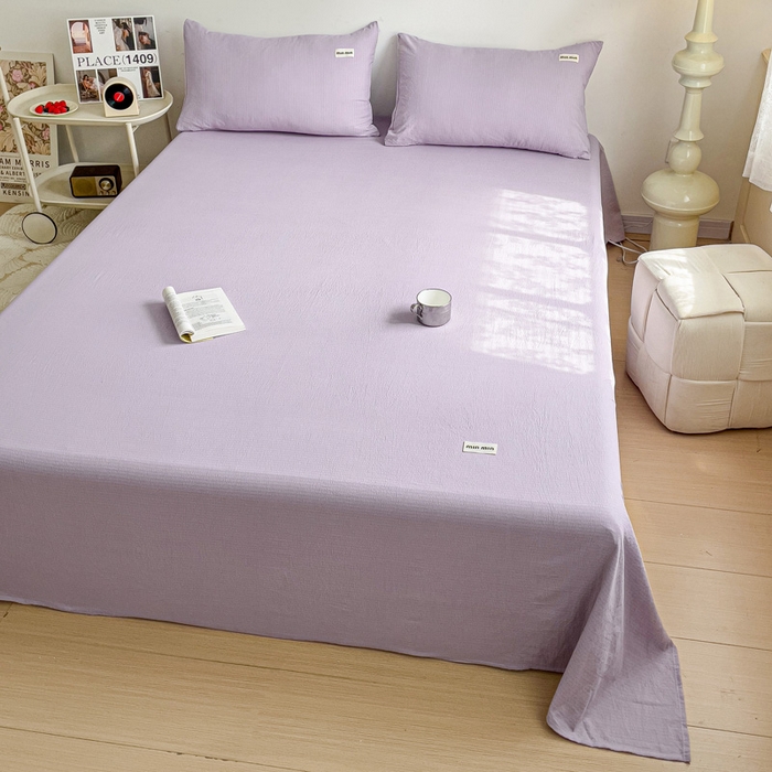 91家纺网 家纺一手货源 找家纺 澜妃 2025新款云感提花双层纱单床单  青紫泡泡