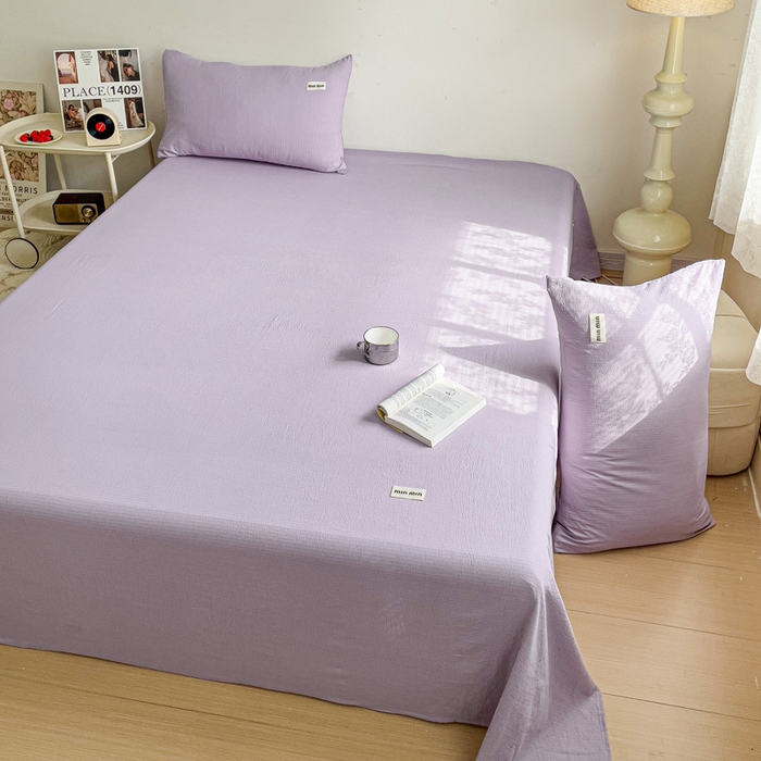 91家纺网 家纺一手货源 找家纺 澜妃 2025新款云感提花双层纱单床单  青紫泡泡