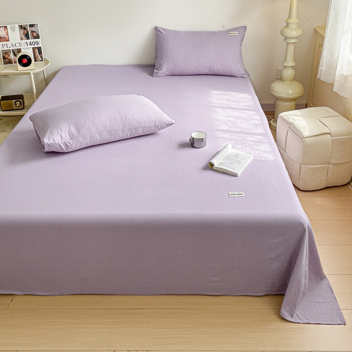 91家纺网 家纺一手货源 找家纺 澜妃 2025新款云感提花双层纱单床单  青紫泡泡