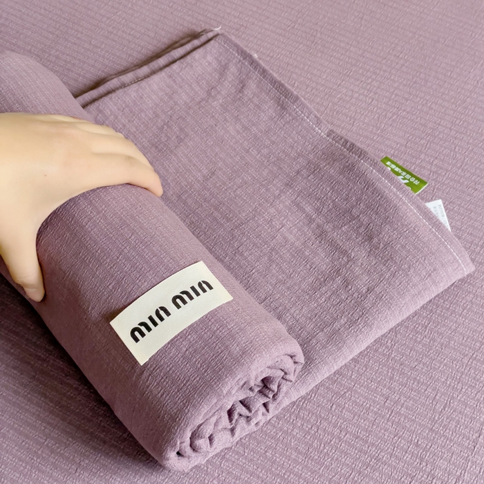 91家纺网 家纺一手货源 找家纺 澜妃 2025新款云感提花双层纱单床单  紫色泡泡